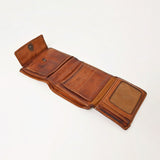 Spaghetti Western Swc465Cg Wallet Vintage Handmade Drum Dyed Genuine European Cowhide Leather Women Bag Western Handbag Purse