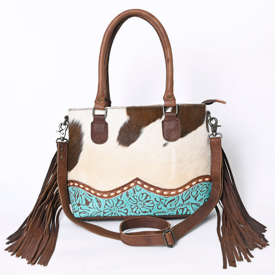 OHLAY KBG226 TOTE Embossed Hair-on Genuine Leather women bag western handbag purse