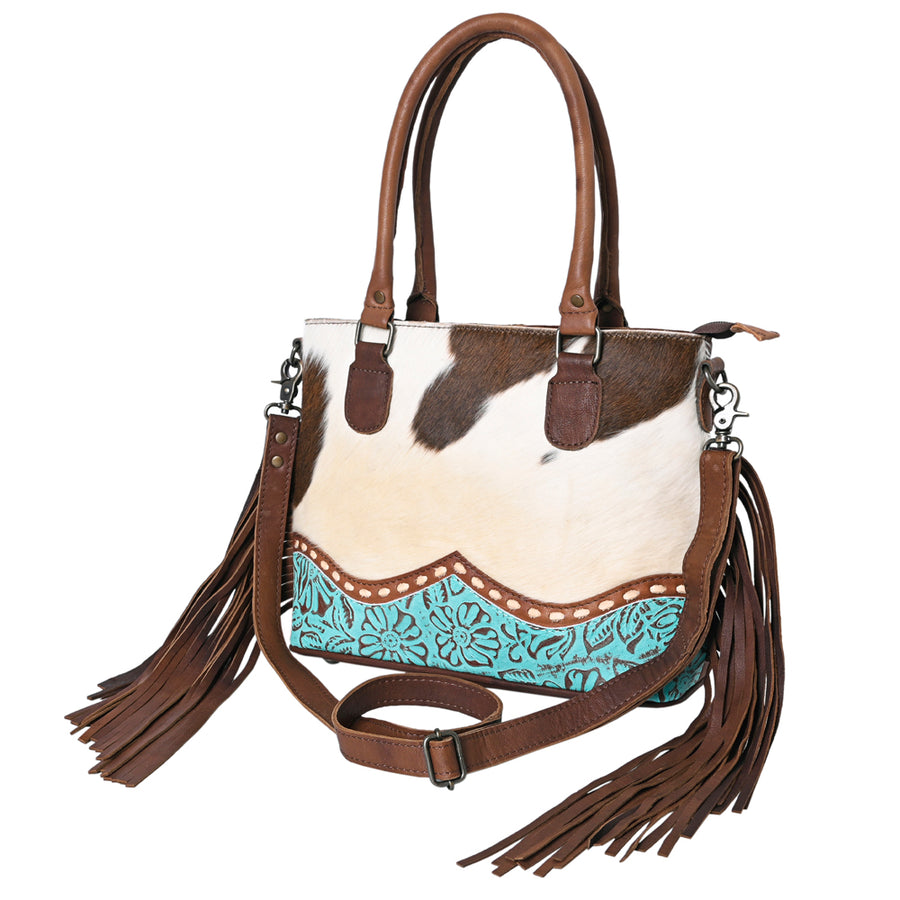 OHLAY KBG226 TOTE Embossed Hair-on Genuine Leather women bag western by Hilason – Cowboy and equestrian accessories