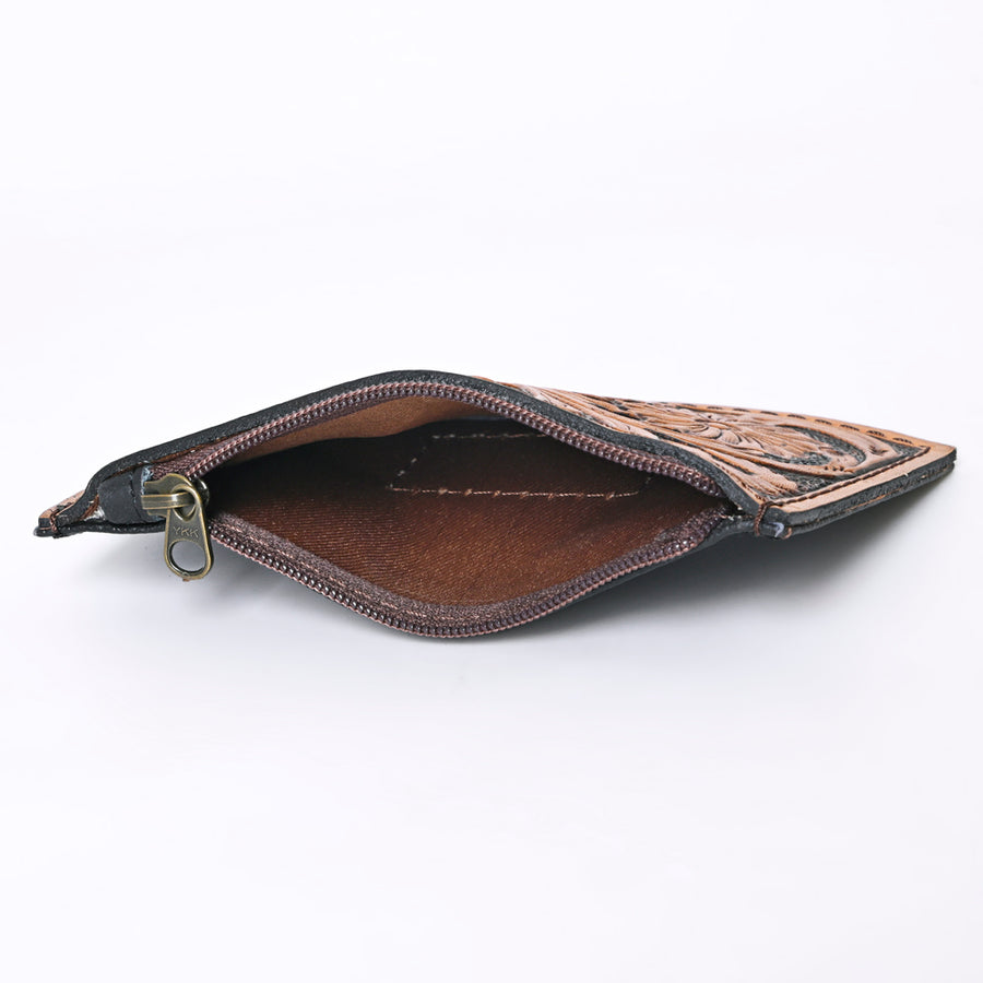 OHLAY Coin Purse Hand Tooled Genuine Leather Western Women Bag | Handbag Wallet Purses for Cute