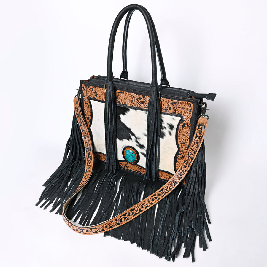 OHLAY KBG230 TOTE Hand Tooled Hair-on Genuine Leather women bag western handbag purse