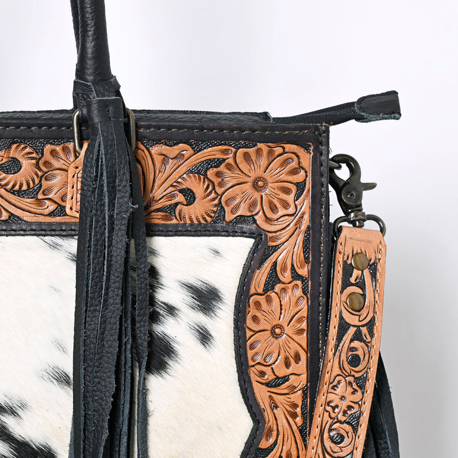 OHLAY KBG230 TOTE Hand Tooled Hair-on Genuine Leather women bag western handbag purse