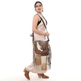 OHLAY MESSENGER Hand Tooled Hair-on Genuine Leather women bag western handbag purse