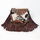OHLAY KBG233 Cross Body Hand Tooled Hair-On Genuine Leather women bag western handbag purse
