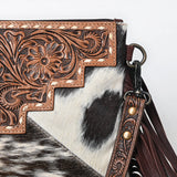 OHLAY KBG233 Cross Body Hand Tooled Hair-On Genuine Leather women bag western handbag purse