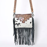 OHLAY KBG237 Cross Body Hand Tooled Hair-On Genuine Leather women bag western handbag purse