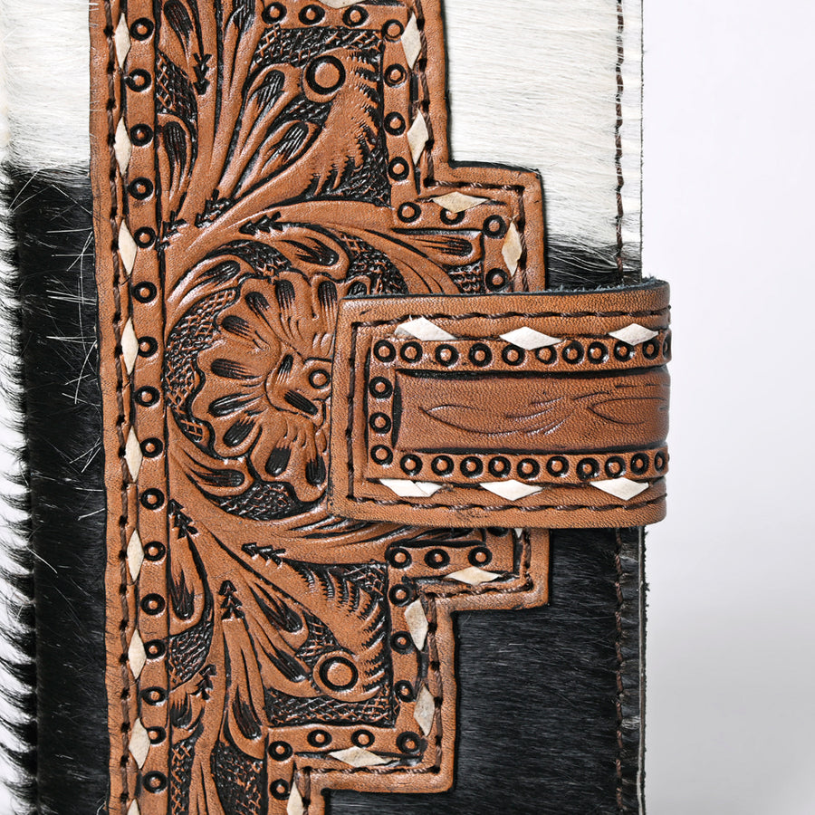 OHLAY Coin Purse Hand Tooled Hair-On Genuine Leather Women Bag Western Handbag | for Cute