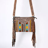 OHLAY KBG246 Cross Body Hand Tooled Upcycled Wool Genuine Leather women bag western handbag purse