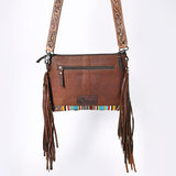 OHLAY KBG246 Cross Body Hand Tooled Upcycled Wool Genuine Leather women bag western handbag purse