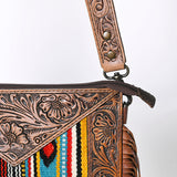 OHLAY KBG246 Cross Body Hand Tooled Upcycled Wool Genuine Leather women bag western handbag purse