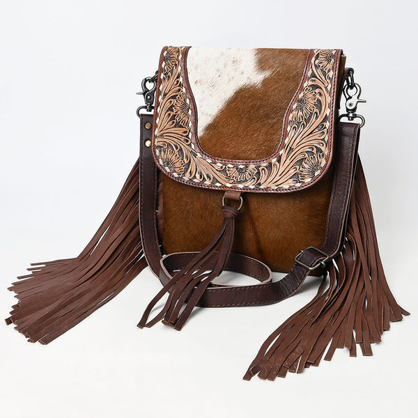 OHLAY Messenger Hand Tooled Hair-on Genuine Leather women bag western handbag purse - Uhorse