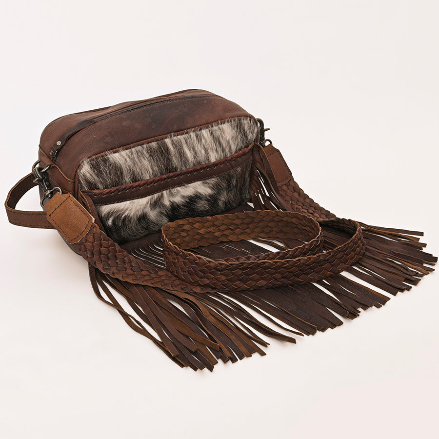 OHLAY Toiletry Hand Tooled Hair-On Genuine Leather Women Bag Western Handbag Purse | Womens Handbags Belt for Summer