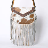 OHLAY KBG253 Cross Body Hand Tooled Hair-On Genuine Leather women bag western handbag purse