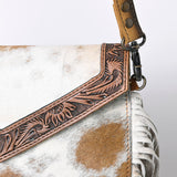 OHLAY KBG253 Cross Body Hand Tooled Hair-On Genuine Leather women bag western handbag purse