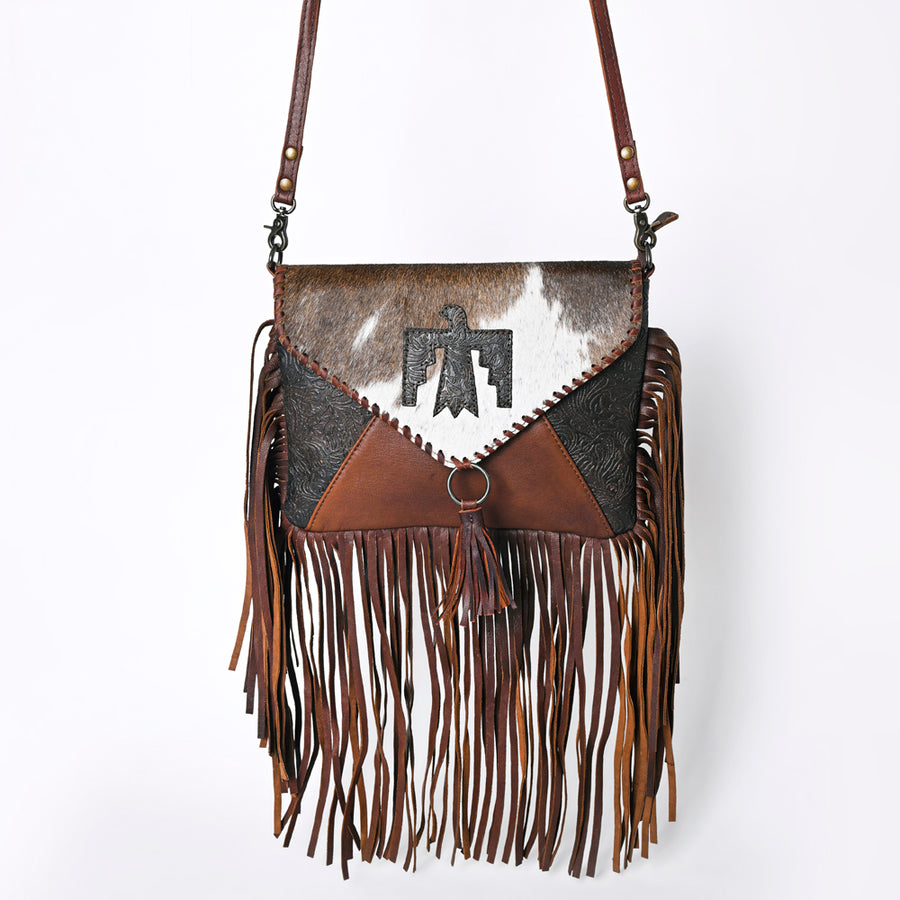 OHLAY Coin Purse Embossed Hair-On Genuine Leather Women Bag Western Handbag | for Cute