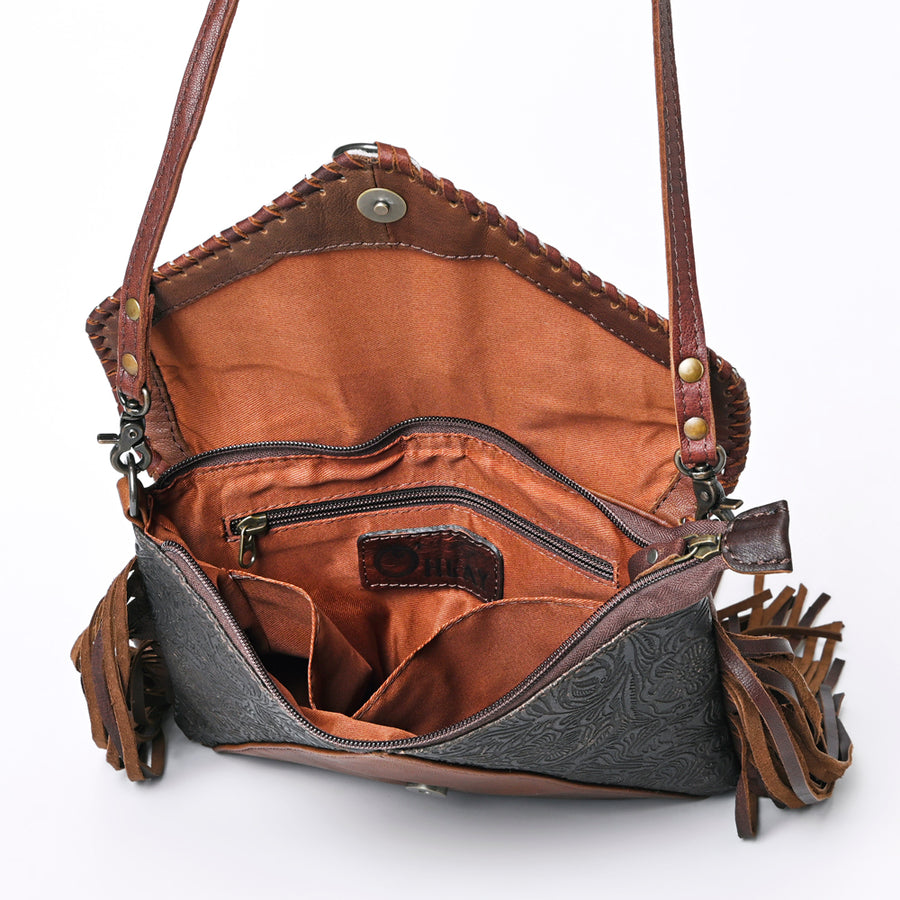 OHLAY Coin Purse Embossed Hair-On Genuine Leather Women Bag Western Handbag | for Cute