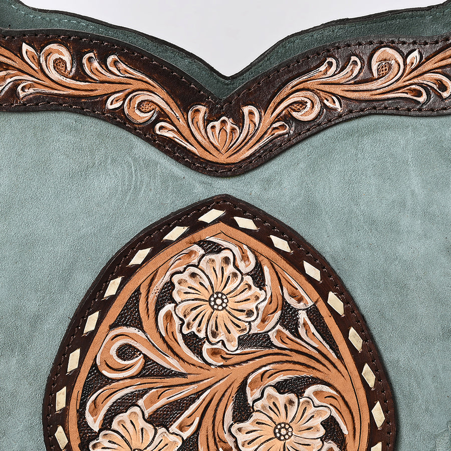 American Darling Fringed Hobo Bag Genuine Leather Hand Tooled Floral Carved Buck Stitched Western Purse YKK Zipper