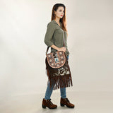 American Darling ADBGA420 Hand Tooled Hair-On Genuine Leather Women Bag Western Handbag Purse