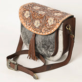 American Darling Cross Body Hand Tooled Hair on-Genuine Leather Western Women Bag Handbag Purse | Crossbody for Cute