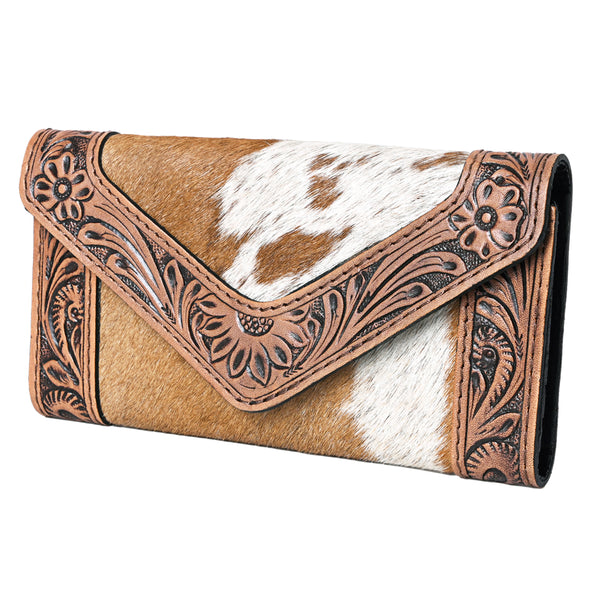 OHLAY KBG257 Coin Purse Hand Tooled Hair-On Genuine Leather women bag by Hilason – Cowboy and equestrian accessories