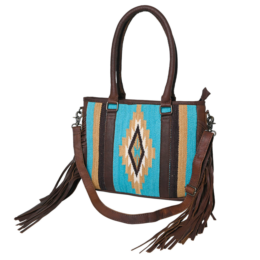 OHLAY KBG264 TOTE Upcycled Wool Genuine Leather women bag western by Hilason – Cowboy and equestrian accessories