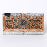 OHLAY KBG265 Coin Purse Hand Tooled Hair-On Genuine Leather women bag western handbag purse