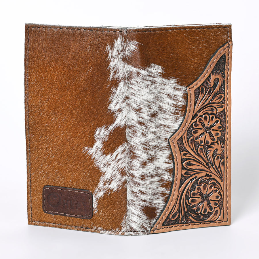 OHLAY Coin Purse Hand Tooled Hair-On Genuine Leather Women Bag Western Handbag | for Cute