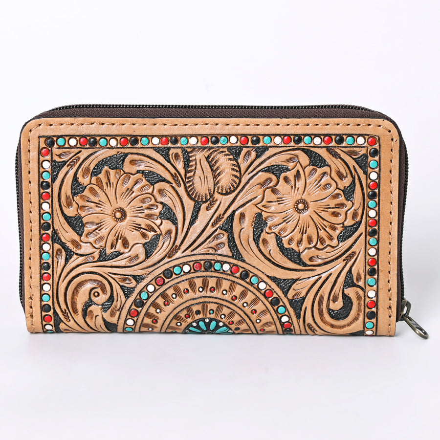 OHLAY Coin Purse Hand Tooled Genuine Leather Western Women Bag | Handbag Wallet Purses for Cute