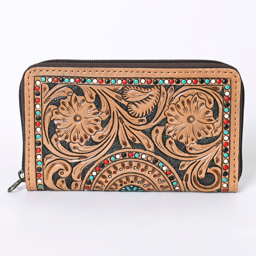 OHLAY Coin Purse Hand Tooled Genuine Leather Western Women Bag | Handbag Wallet Purses for Cute