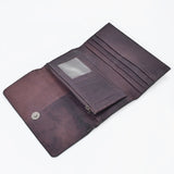 OHLAY WALLET Hand Tooled Hair-on Genuine Leather women bag western handbag purse