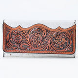 OHLAY WALLET Hand Tooled Hair-on Genuine Leather women bag western handbag purse