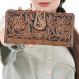 OHLAY Coin Purse Hand Tooled Genuine Leather Western Women Bag | Handbag Wallet Purses for Cute
