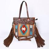 OHLAY KBG271 TOTE Hand Tooled Upcycled Wool Genuine Leather women bag western handbag purse