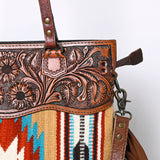 OHLAY KBG271 TOTE Hand Tooled Upcycled Wool Genuine Leather women bag western handbag purse