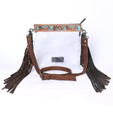 KBG277 Ohlay Western Genuine Leather Hand Tooled Women Clear Bags