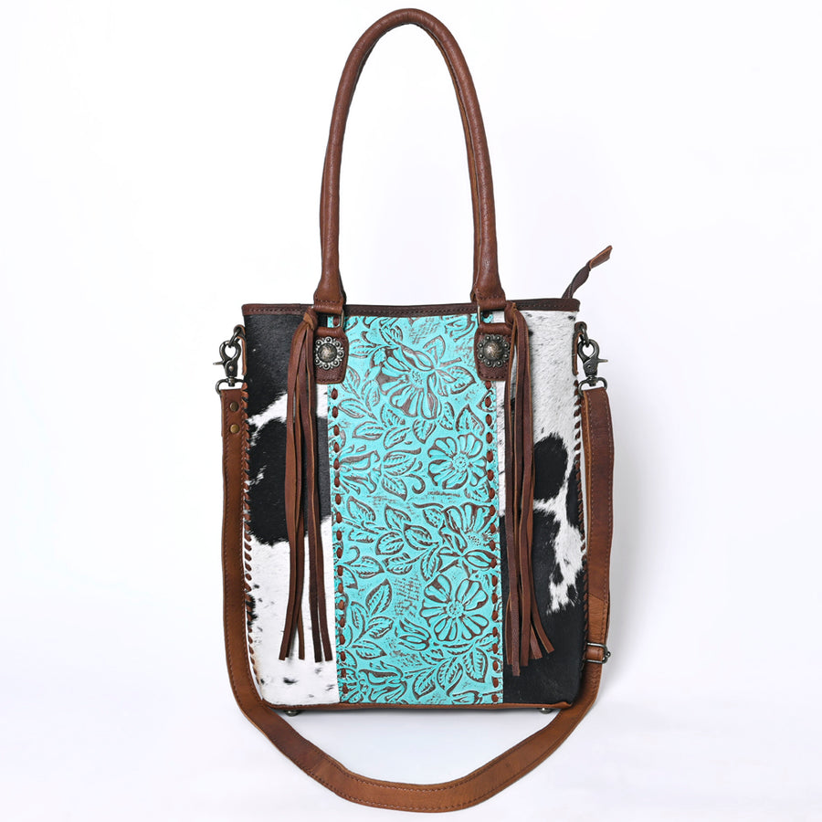 OHLAY KBG278 TOTE Embossed Hair-on Genuine Leather women bag western handbag purse