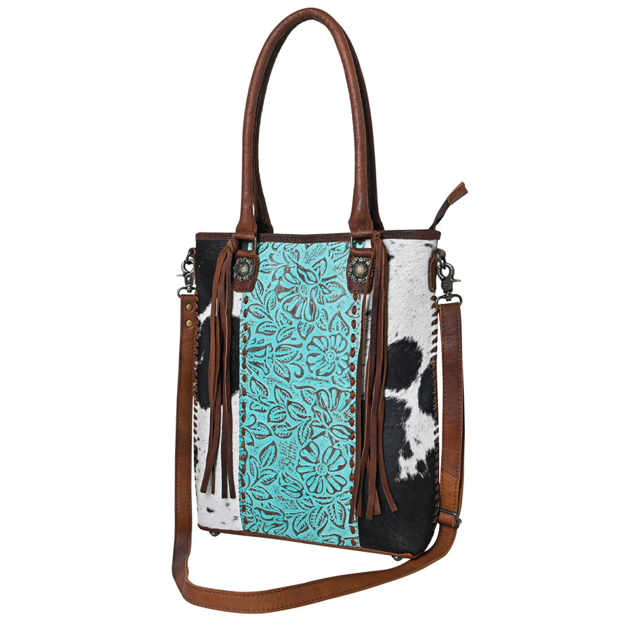 OHLAY KBG278 TOTE Embossed Hair-on Genuine Leather women bag western by Hilason – Cowboy and equestrian accessories