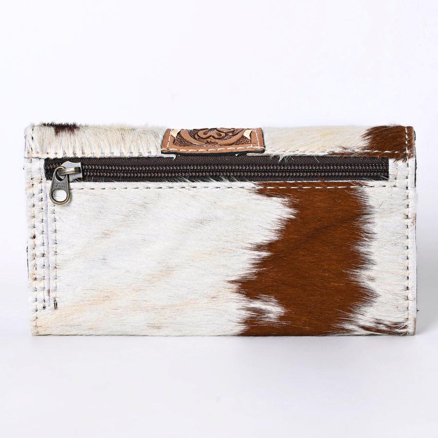 OHLAY Coin Purse Hand Tooled Hair-On Genuine Leather Women Bag Western Handbag | for Cute