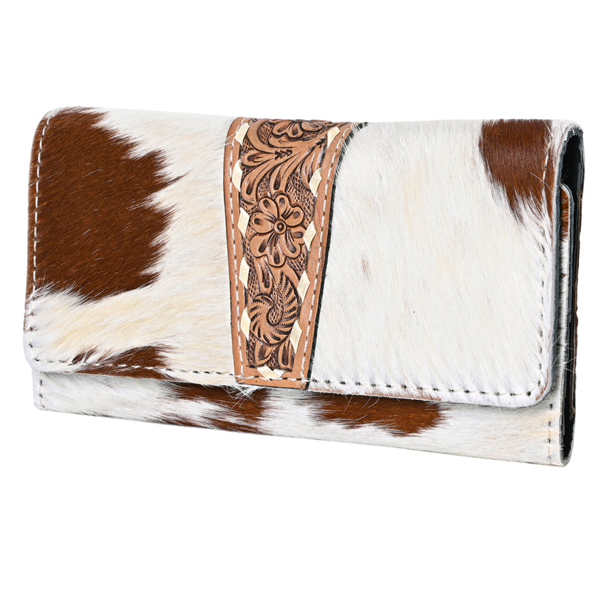 OHLAY KBG281 Coin Purse Hand Tooled Hair-On Genuine Leather women bag by Hilason – Cowboy and equestrian accessories