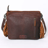 OHLAY KBG283 Cross Body Hand Tooled Upcycled Wool Genuine Leather women bag western handbag purse