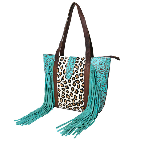 OHLAY KBG285 TOTE Embossed Hair-on Genuine Leather women bag western by Hilason – Cowboy and equestrian accessories