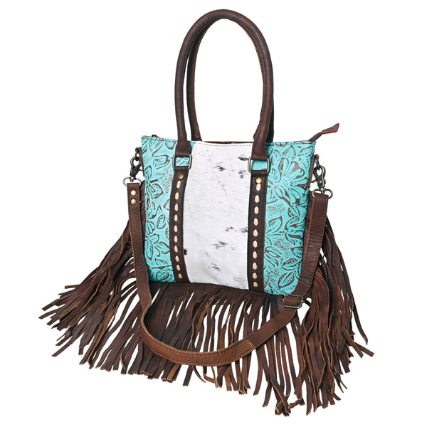 OHLAY KBG286 TOTE Embossed Hair-on Genuine Leather women bag western by Hilason – Cowboy and equestrian accessories