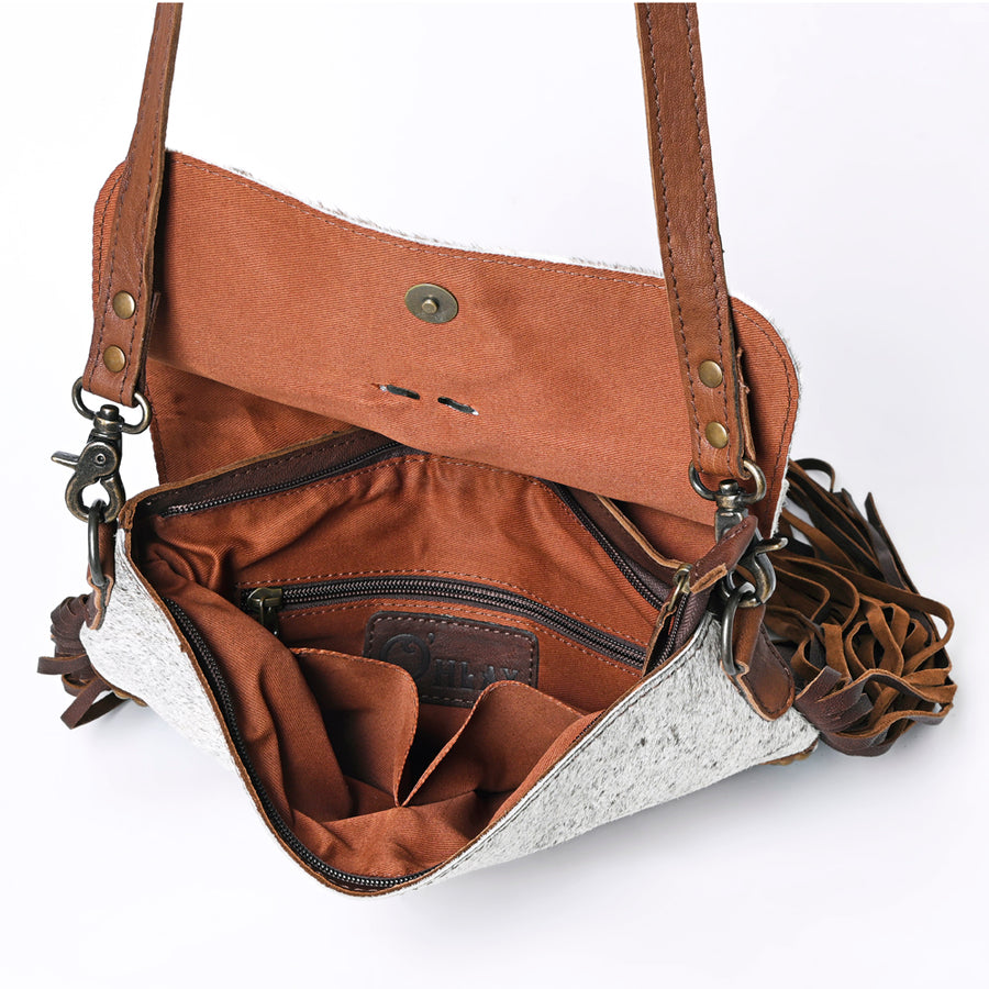 OHLAY Cross Body Embossed Hair-On Genuine Leather Women Bag Western Handbag Purse | Canvas for Womens Summer