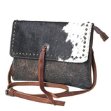 OHLAY WALLET Hand Tooled Embossed Hair-on Genuine Leather women bag western handbag purse
