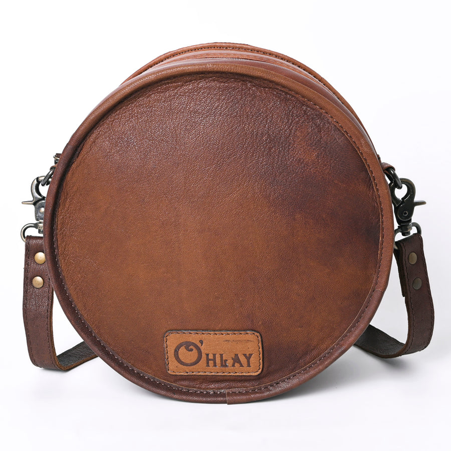 OHLAY Canteen Hand Tooled Hair-On Genuine Leather Women Bag Western Handbag Purse | Womens Handbags Clutch for Travel Summer