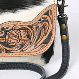 OHLAY WALLET Hand Tooled Hair-on Genuine Leather women bag western handbag purse