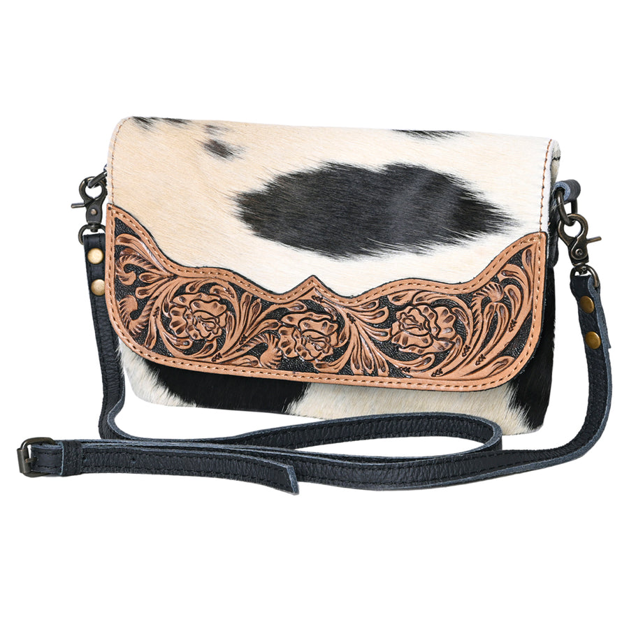 OHLAY WALLET Hand Tooled Hair-on Genuine Leather women bag western handbag purse - Uhorse