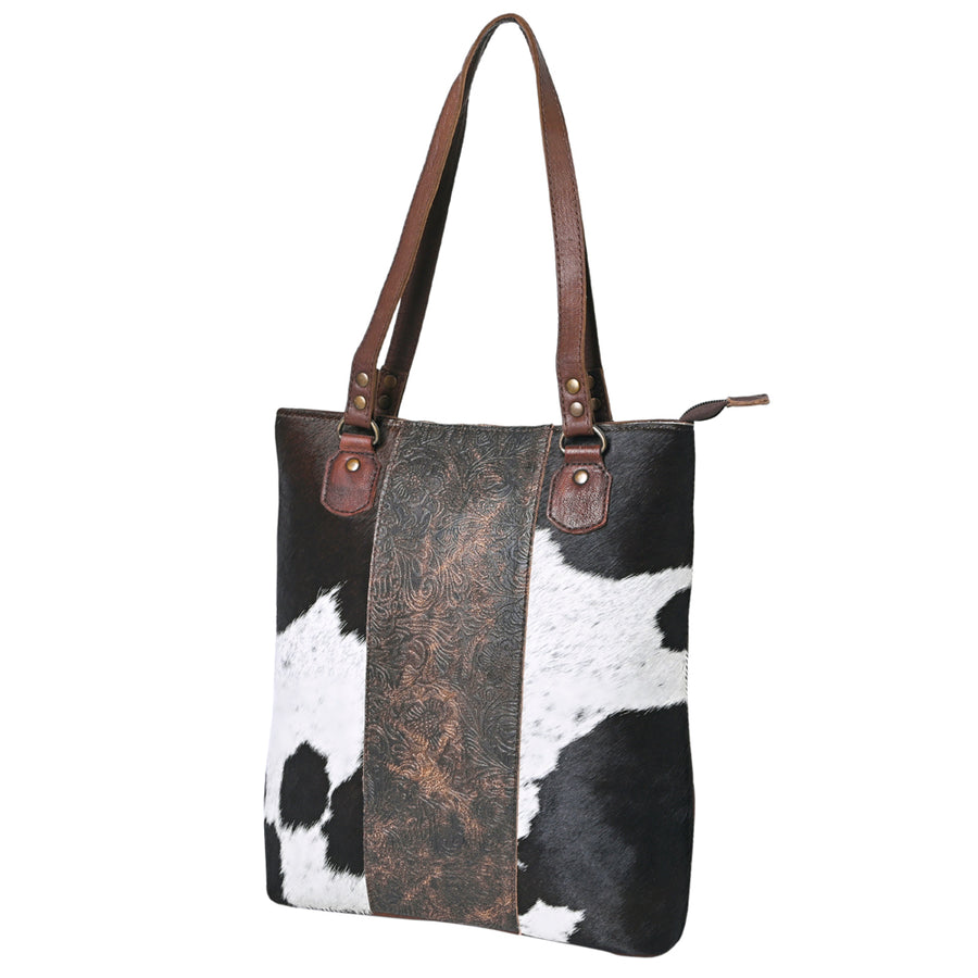 OHLAY KBG296 TOTE Embossed Hair-on Genuine Leather women bag western by Hilason – Cowboy and equestrian accessories