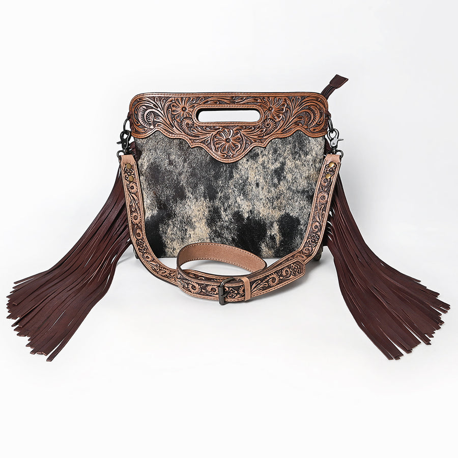 OHLAY Clutch Hand Tooled Hair on Genuine Leather Western Women Bag Handbag Purse | Purses for Cute