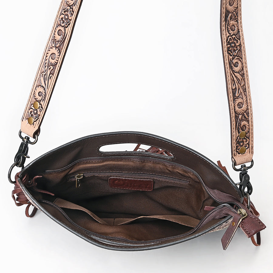 OHLAY Clutch Hand Tooled Hair on Genuine Leather Western Women Bag Handbag Purse | Purses for Cute
